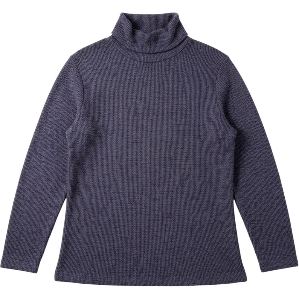 Sno Skins Turtleneck Sweater Blue Waffle Knit Long Sleeve Pullover Medium Womens